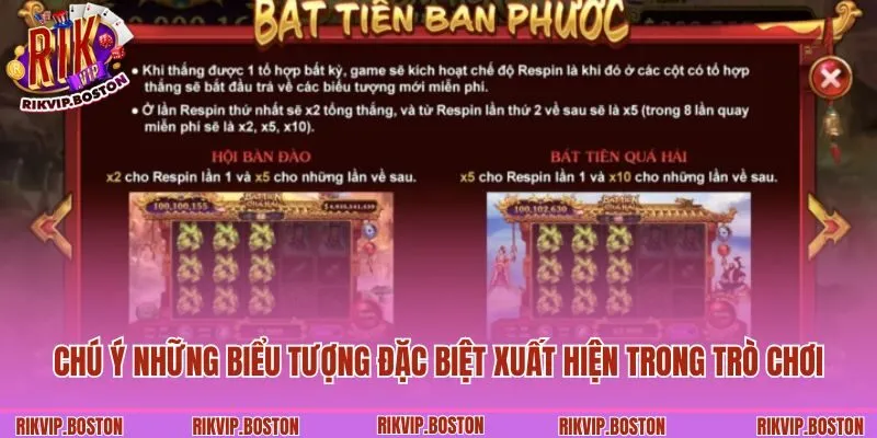 Chú ý những biểu tượng đặc biệt xuất hiện trong Bát tiên quá hải